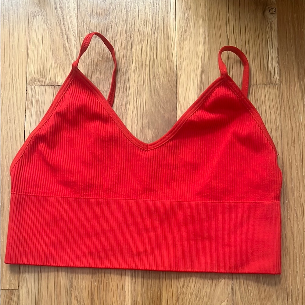 Urban Outfitters Bold Red Ribbed Top